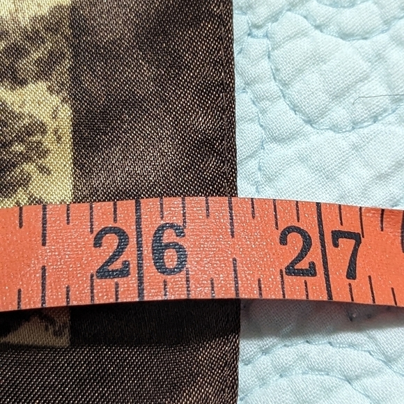 Vintage Snakeskin Animal Print Square Scarf 26" x 26-1/2" Brown, Tannish Golden - Picture 6 of 7